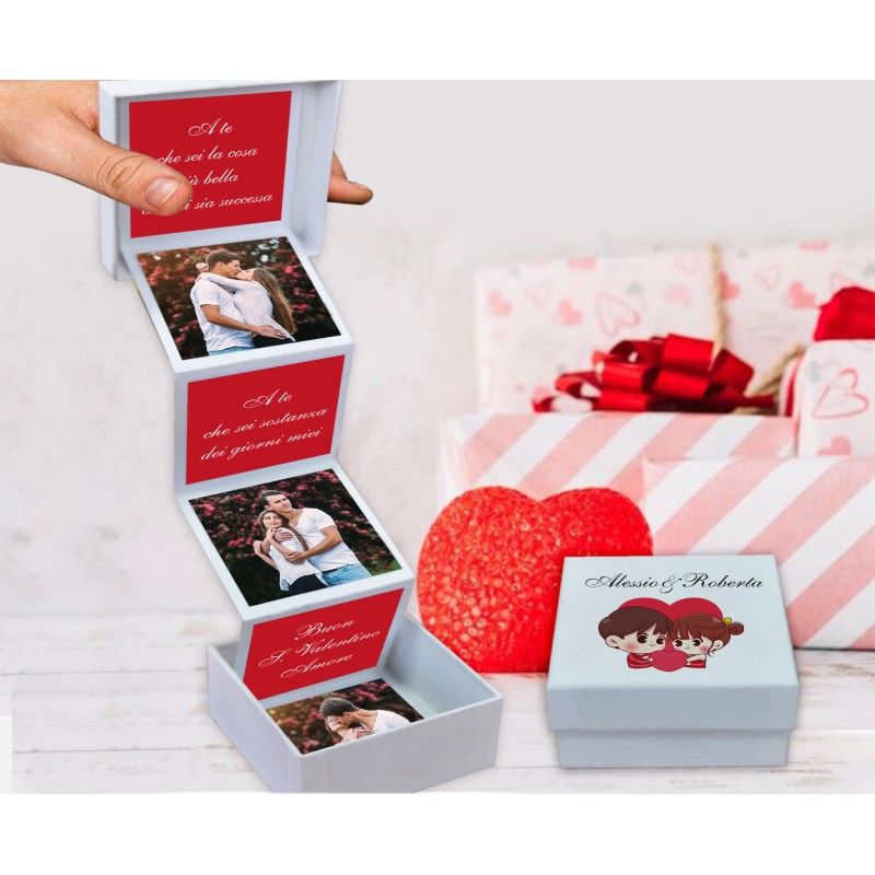 Scatola a Cuore San Valentino Love Personalizzata Amore - Gadget Eventi